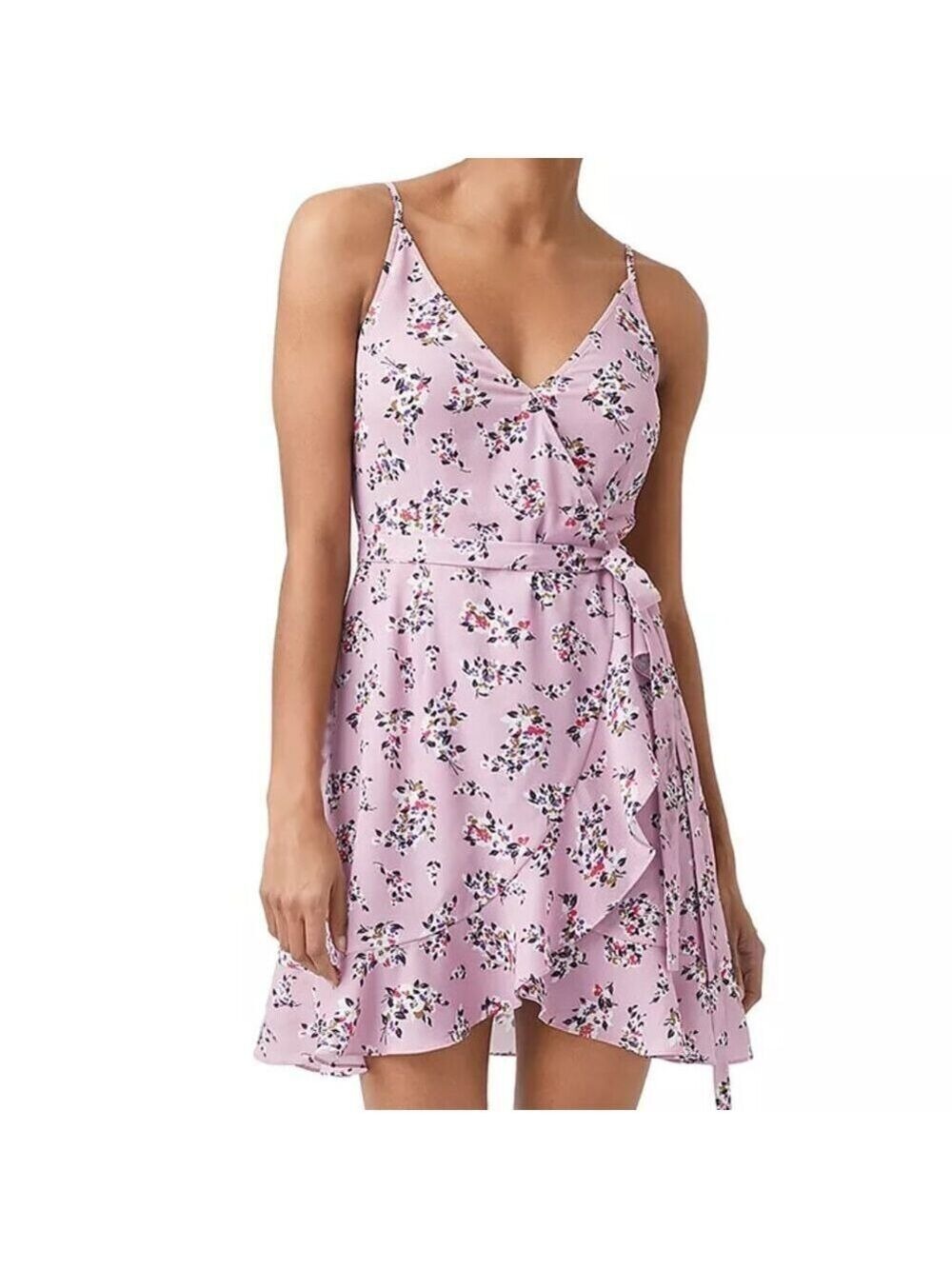 NWT French Connection River Daisy Verona Ruffled Mini Dress in Mauve Mist Floral - Picture 1 of 7